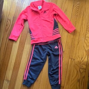 Adidas Dark Coral and Gray Athletic Set